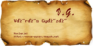 Vörös Győző névjegykártya